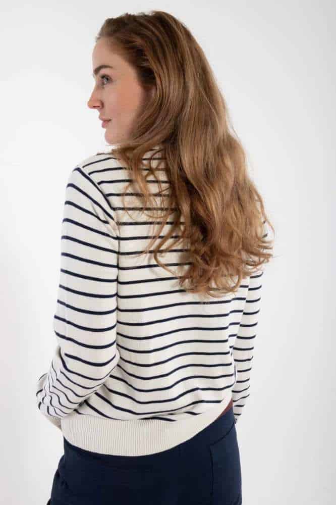 Danefae Danejolly Cardigan Chalk Dark Navy - La Vie en Rose Damesmode