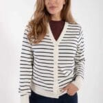 Danefae Danejolly Cardigan Chalk Dark Navy - La Vie en Rose Damesmode