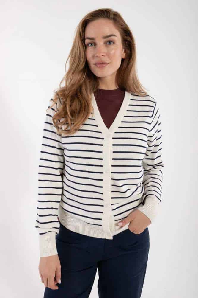 Danefae Danejolly Cardigan Chalk Dark Navy - La Vie en Rose Damesmode