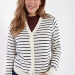 Danefae Danejolly Cardigan Chalk Dark Navy - La Vie en Rose Damesmode
