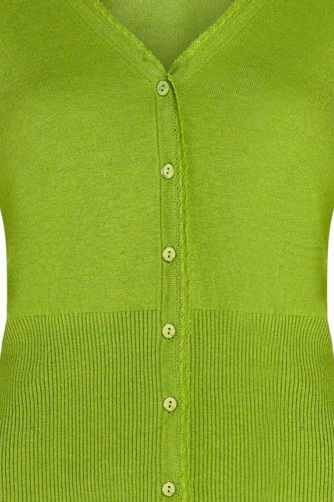 King Louie Cardi V Cocoon Dark Citron - La Vie en Rose Damesmode