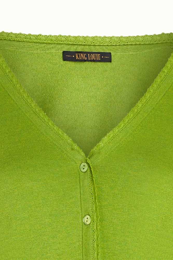 King Louie Cardi V Cocoon Dark Citron - La Vie en Rose Damesmode