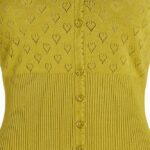 King Louie Cardi V Heart Ajour Spring Yellow - La Vie en Rose Damesmode