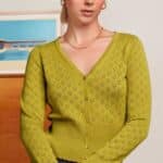 King Louie Cardi V Heart Ajour Spring Yellow - La Vie en Rose Damesmode