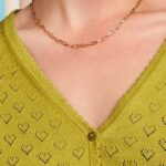 King Louie Cardi V Heart Ajour Spring Yellow - La Vie en Rose Damesmode