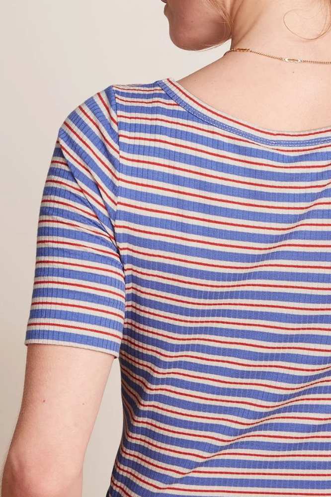 King Louie Lily Surf Stripe Baja Blue - La Vie en Rose Damesmode