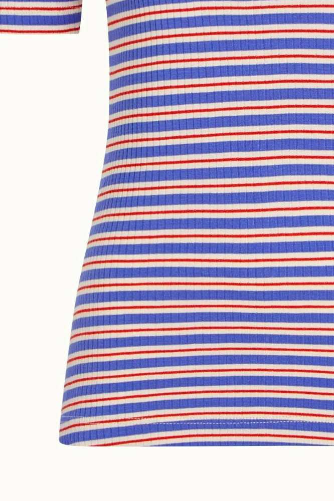 King Louie Lily Surf Stripe Baja Blue - La Vie en Rose Damesmode