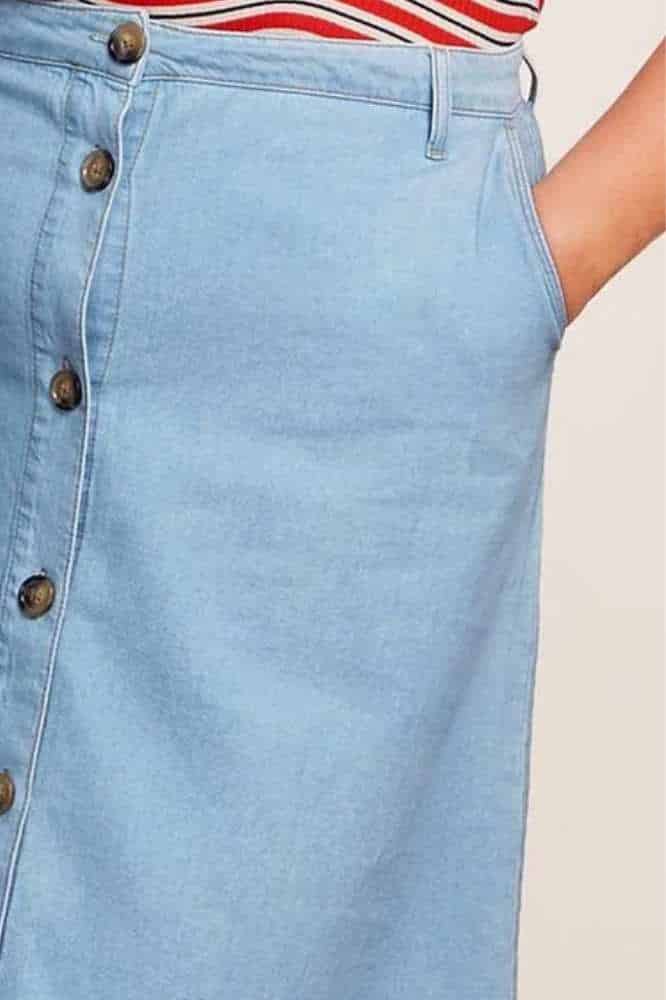 King Louie Marie Skirt Festa Light Denim Blue Tint - La Vie en Rose Damesmode