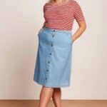 King Louie Marie Skirt Festa Light Denim Blue Tint - La Vie en Rose Damesmode