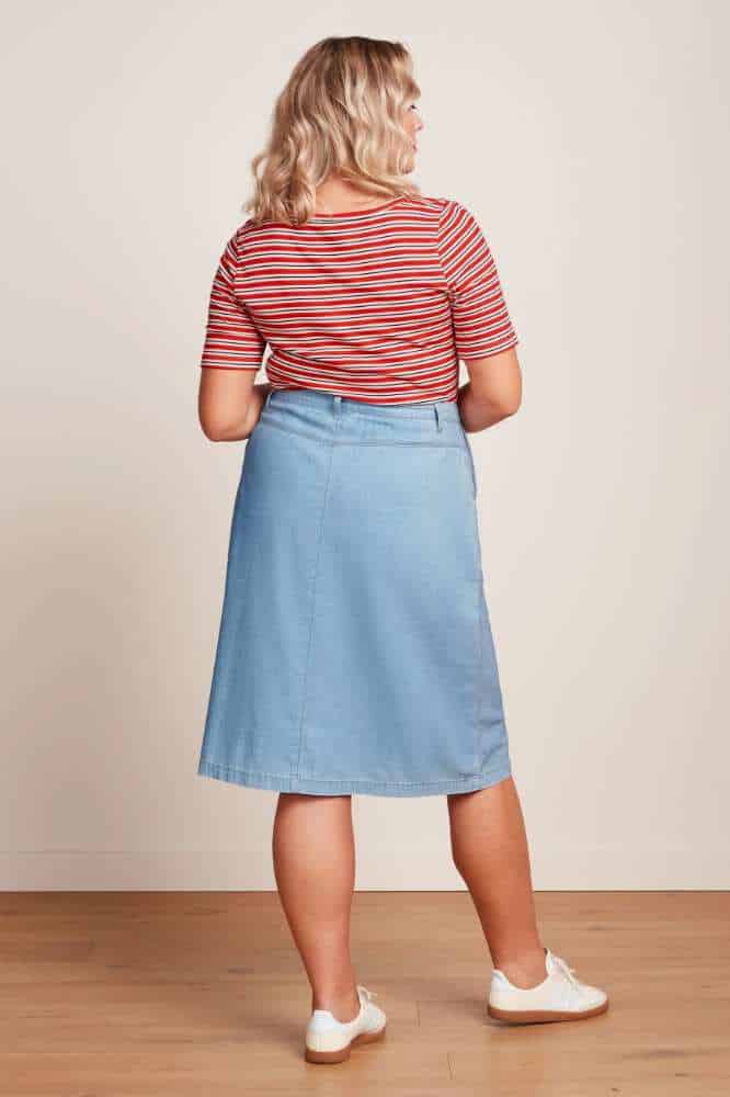 King Louie Marie Skirt Festa Light Denim Blue Tint - La Vie en Rose Damesmode