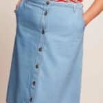 King Louie Marie Skirt Festa Light Denim Blue Tint - La Vie en Rose Damesmode