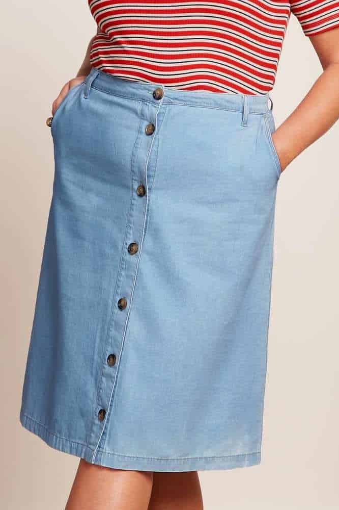 King Louie Marie Skirt Festa Light Denim Blue Tint - La Vie en Rose Damesmode