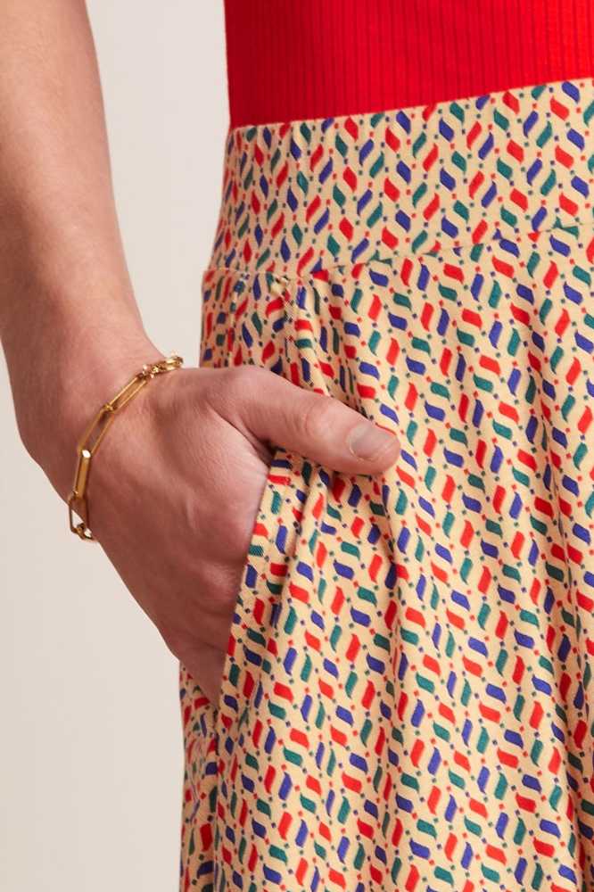 King Louie Serena Skirt Cocolupa Chino Cream - La Vie en Rose Damesmode