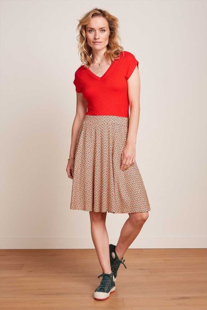 King Louie Serena Skirt Cocolupa Chino Cream - La Vie en Rose Damesmode