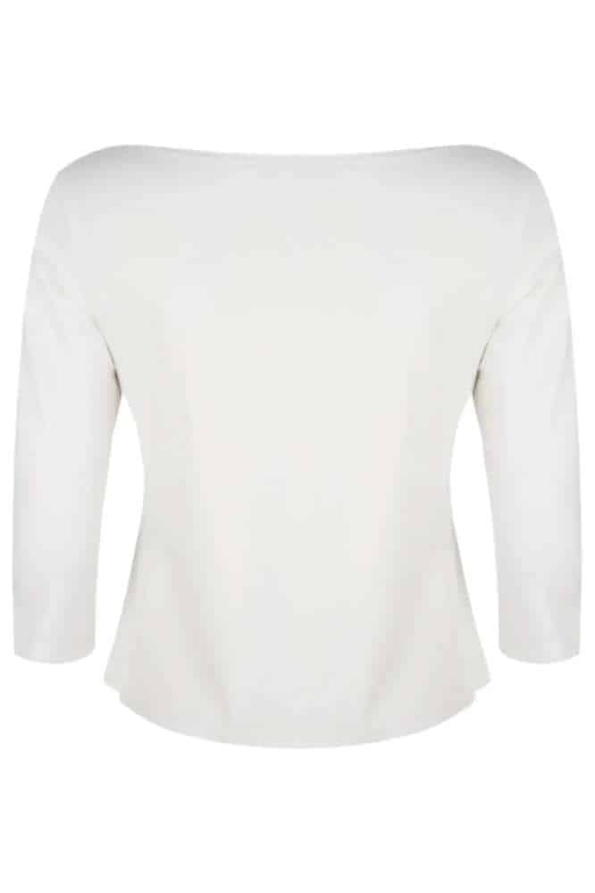 Very Cherry Boatneck Top Ecru Tricot Deluxe - La Vie en Rose Damesmode