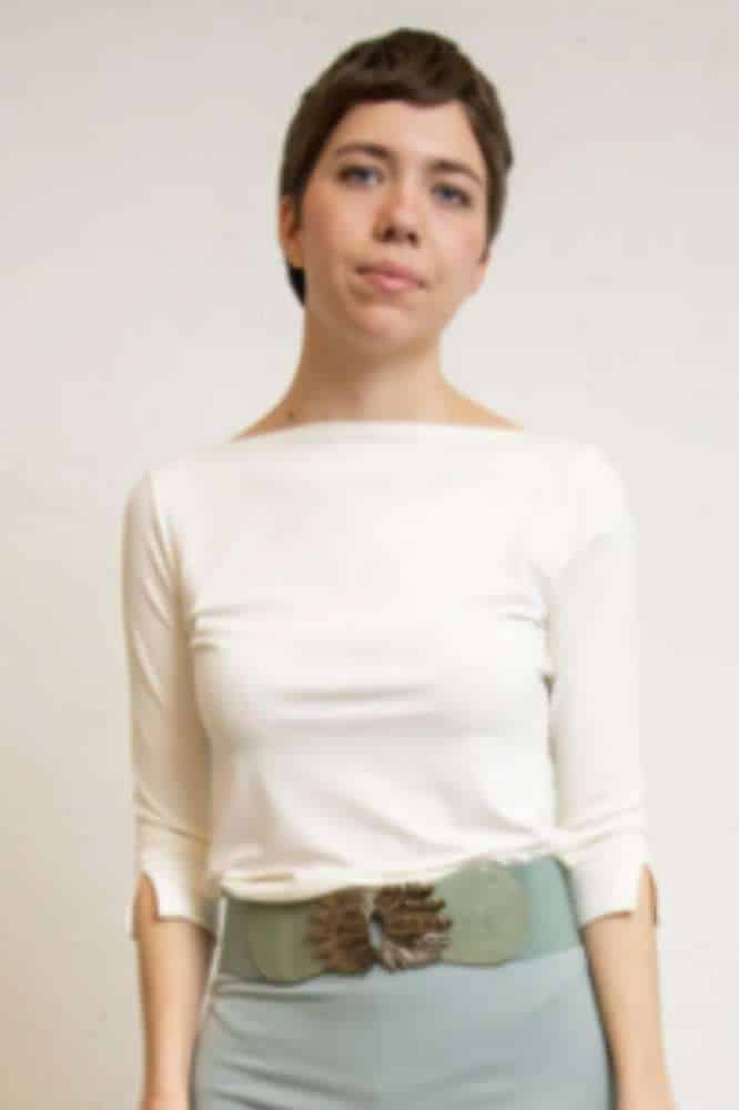 Very Cherry Boatneck Top Ecru Tricot Deluxe - La Vie en Rose Damesmode