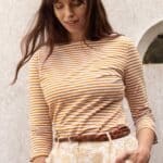 Very Cherry Boatneck Top French Stripes Honey Yellow La Vie en Rose Damesmode