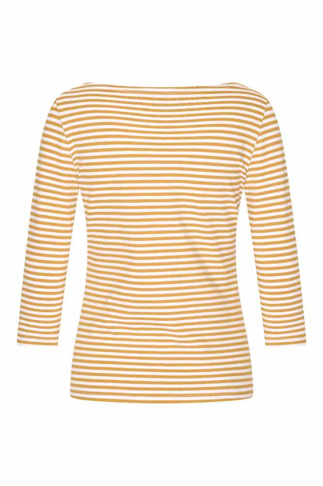 Very Cherry Boatneck Top French Stripes Honey Yellow - La Vie en Rose Damesmode