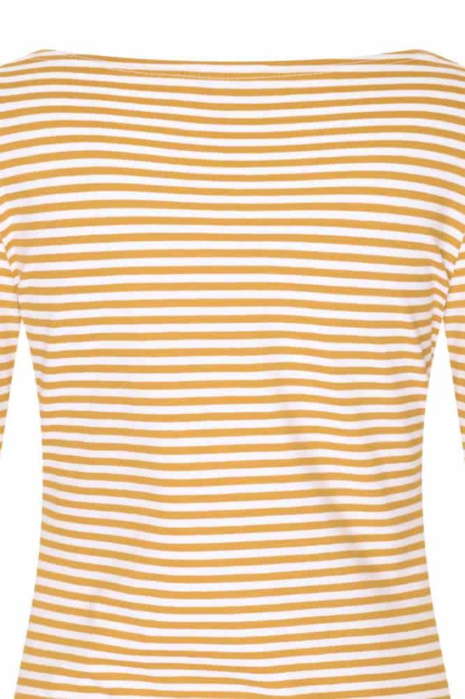 Very Cherry Boatneck Top French Stripes Honey Yellow - La Vie en Rose Damesmode