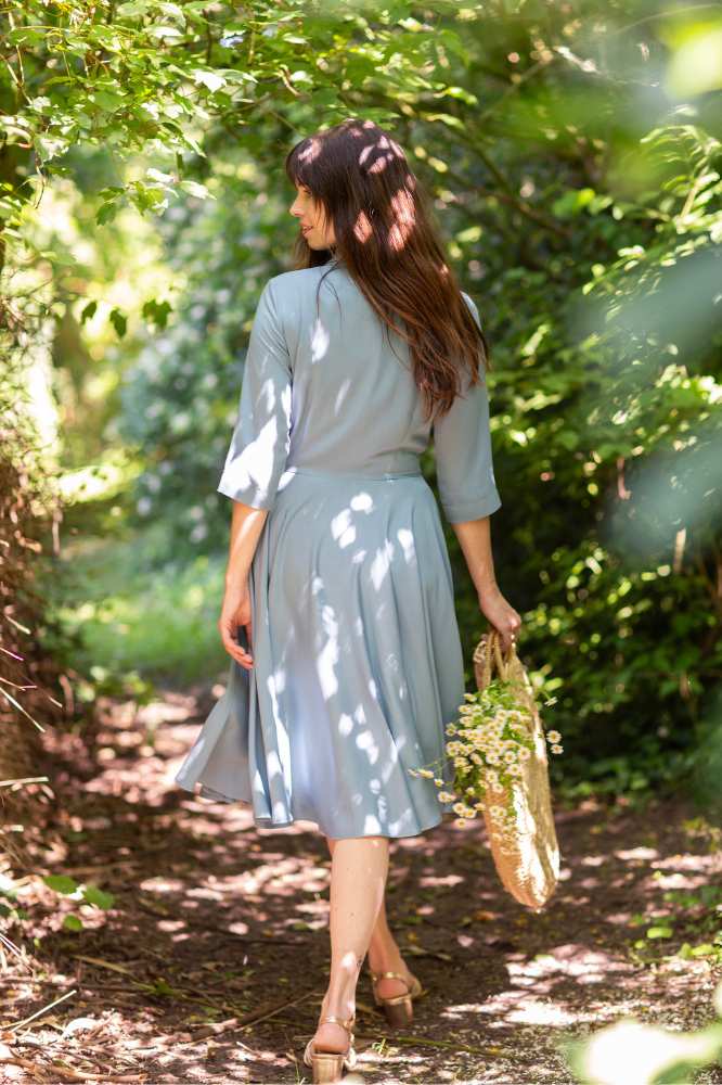 Very Cherry D'laine Dress Olette Ice Blue - La Vie en Rose Damesmode