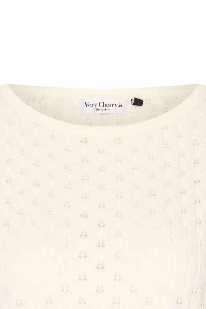 Very Cherry Ella Top Ecru - La Vie en Rose Damesmode