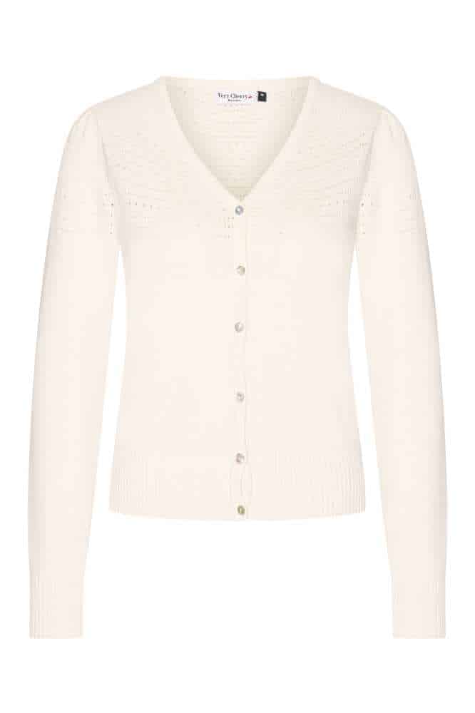 Very Cherry Lucia Cardigan Ecru - La Vie en Rose Damesmode