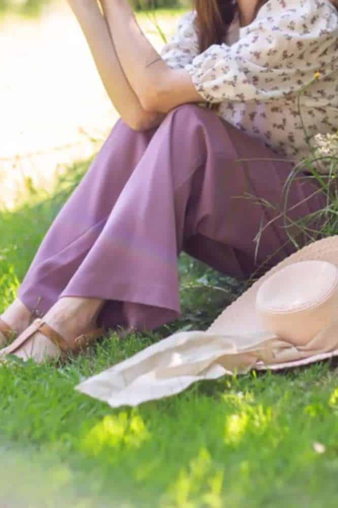 Very Cherry Marlene Pants Lila Gabardine - La Vie en Rose Damesmode