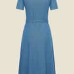 Very Cherry Revers Dress Lights Denim Indigo - La Vie en Rose Damesmode