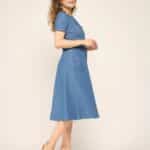 Very Cherry Revers Dress Lights Denim Indigo - La Vie en Rose Damesmode