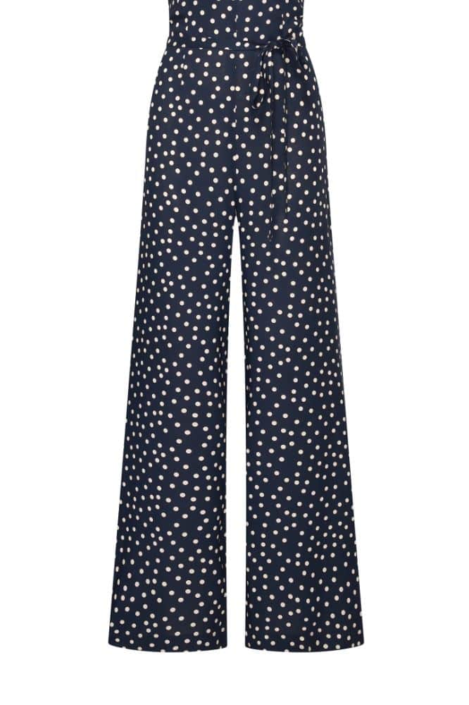 Very Cherry Venice Jumpsuit Navy Dots - La Vie en Rose Damesmode