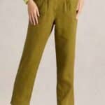 White Stuff Rowena Linen Trouser Khaki Green - La Vie en Rose Damesmode