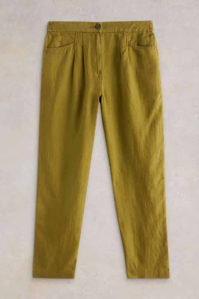 White Stuff Rowena Linen Trouser Khaki Green - La Vie en Rose Damesmode