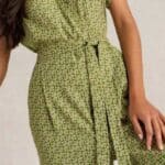 White Stuff Verity Linen Blend Jumpsuit Green Print - La Vie en Rose Damesmode