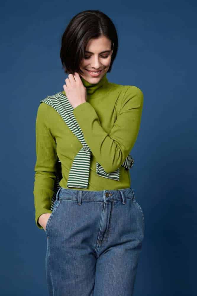 Seasalt Cornwall Hazel Rib Top Dark Citron - La Vie en Rose Damesmode