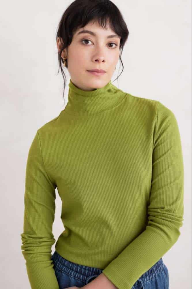 Seasalt Cornwall Hazel Rib Top Dark Citron - La Vie en Rose Damesmode