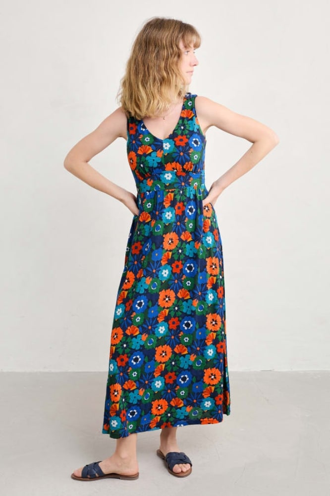 Seasalt Cornwall Polmanter Dress Screenprint Floral Maritime - La Vie en Rose Damesmode