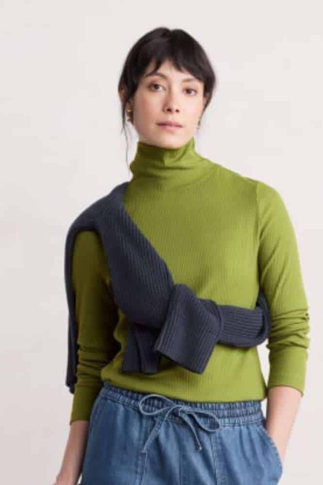 Seasalt Cornwall Hazel Rib Top Dark Citron - La Vie en Rose Damesmode