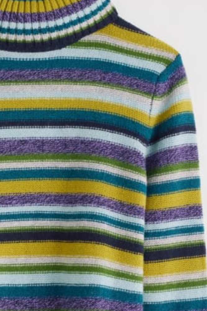 Seasalt Cornwall Braque Jumper Concertina Dark Citron Multi - La Vie en Rose Damesmode