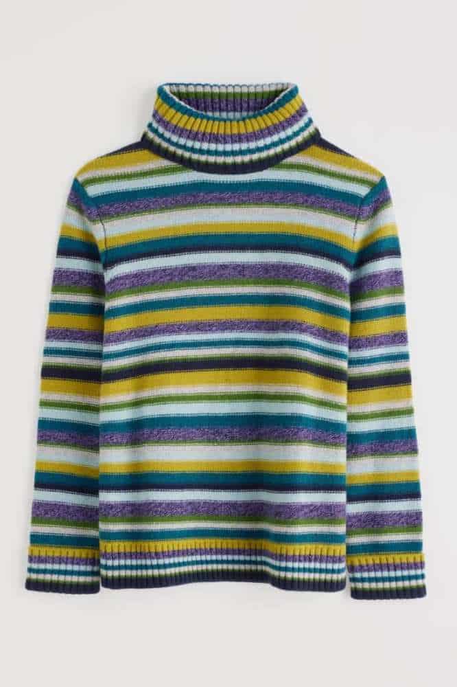 Seasalt Cornwall Braque Jumper Concertina Dark Citron Multi - La Vie en Rose Damesmode