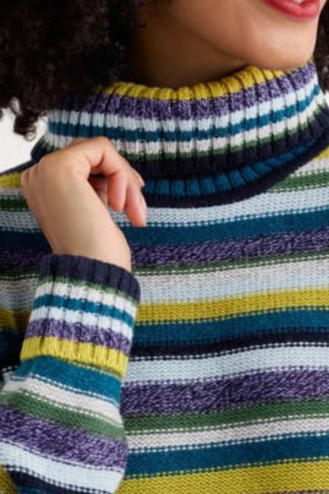 Seasalt Cornwall Braque Jumper Concertina Dark Citron Multi - La Vie en Rose Damesmode