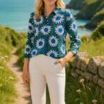 Seasalt Cornwall Larissa Shirt Bold Sunflower Marine - La Vie en Rose Damesmode