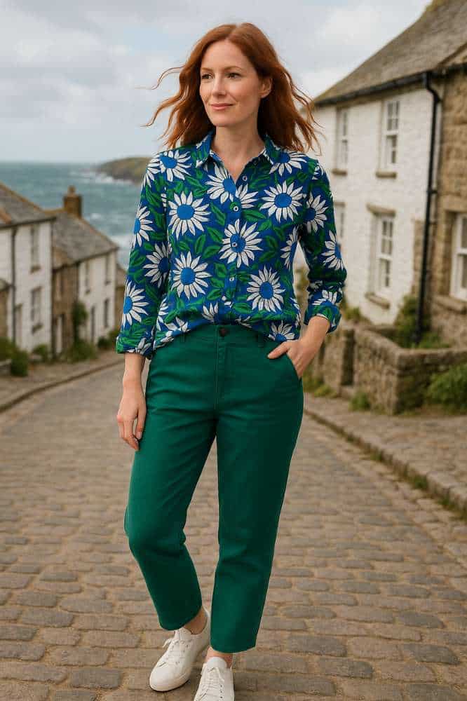 Seasalt Cornwall Larissa Shirt Bold Sunflower Marine - La Vie en Rose Damesmode