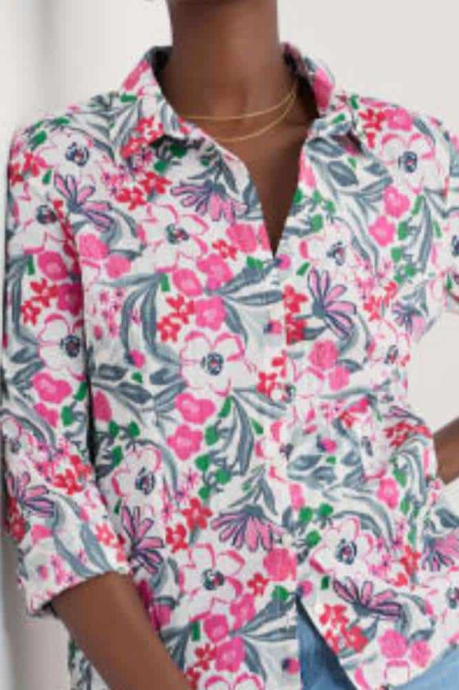 Seasalt Cornwall Larissa Shirt Garden Flowers Tulip - La Vie en Rose Damesmode