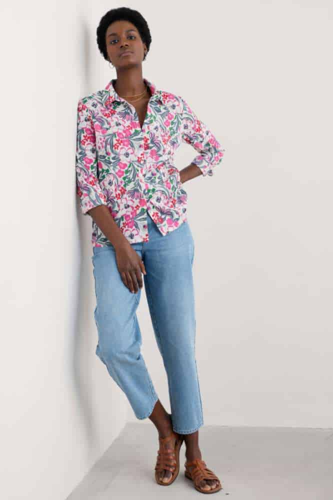 Seasalt Cornwall Larissa Shirt Garden Flowers Tulip - La Vie en Rose Damesmode