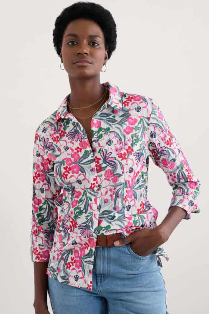 Seasalt Cornwall Larissa Shirt Garden Flowers Tulip - La Vie en Rose Damesmode