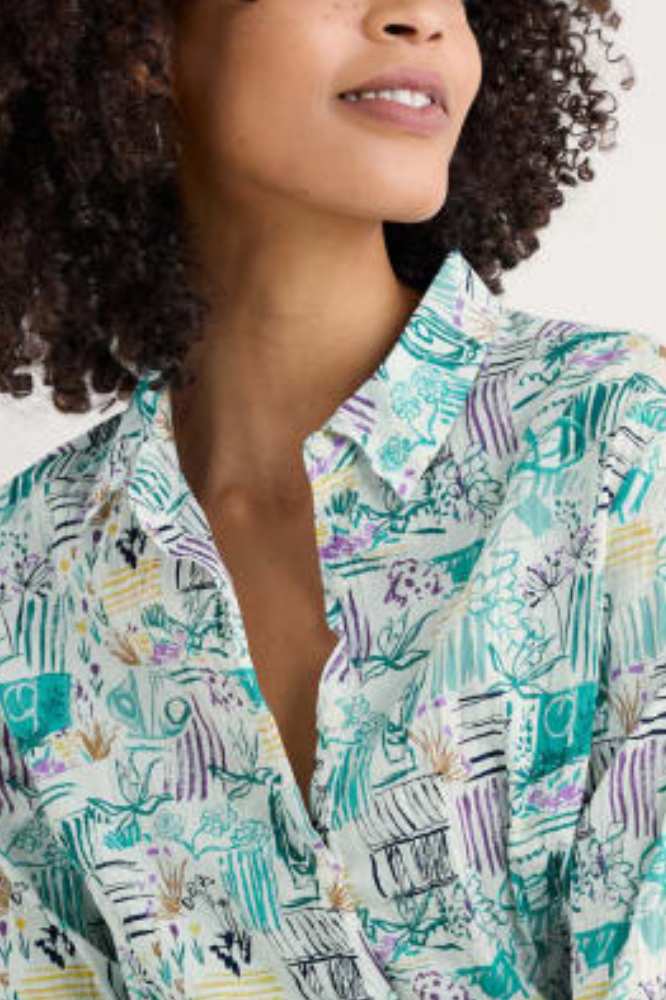 Seasalt Cornwall Larissa Shirt Garden Studio Sketch Chalk - La Vie en Rose Damesmode