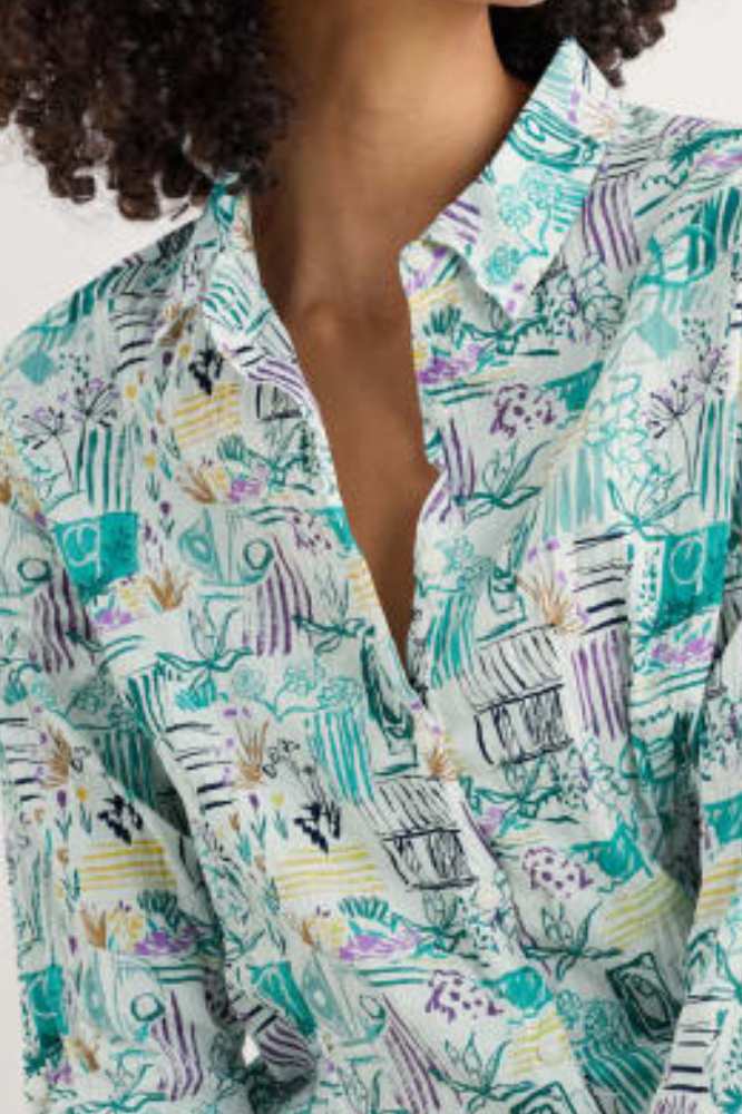 Seasalt Cornwall Larissa Shirt Garden Studio Sketch Chalk - La Vie en Rose Damesmode