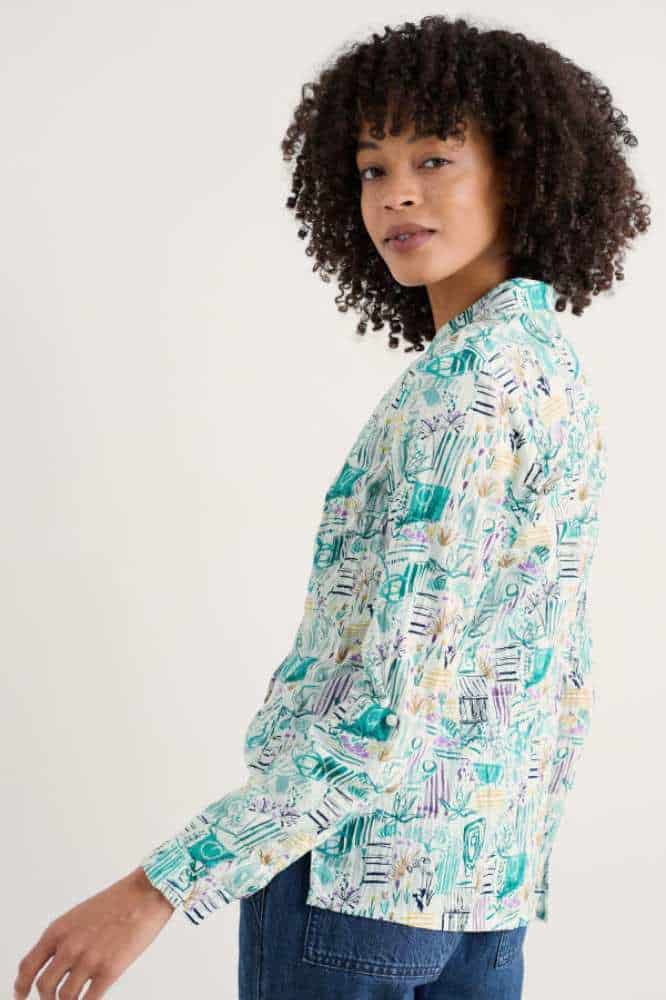 Seasalt Cornwall Larissa Shirt Garden Studio Sketch Chalk - La Vie en Rose Damesmode