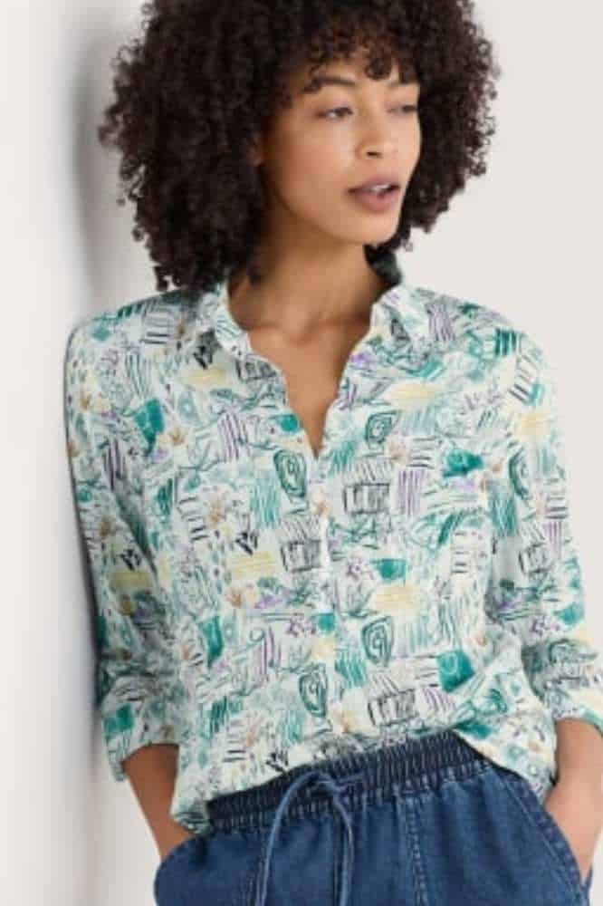 Seasalt Cornwall Larissa Shirt Garden Studio Sketch Chalk - La Vie en Rose Damesmode