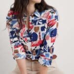 Seasalt Cornwall Larissa Shirt Marine Forms Chalk - La Vie en Rose Damesmode